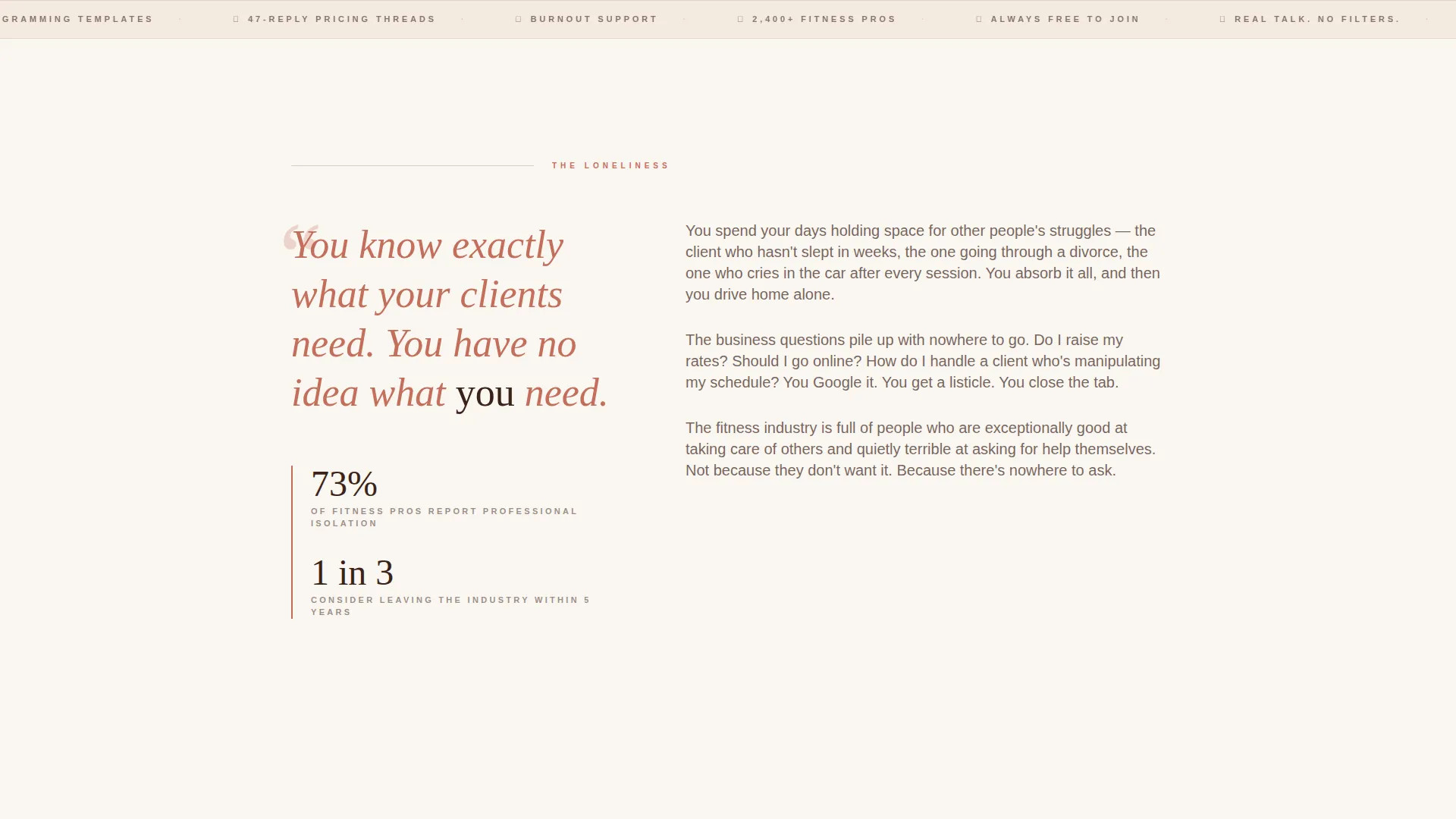 Fitness Community Landing Page Template
