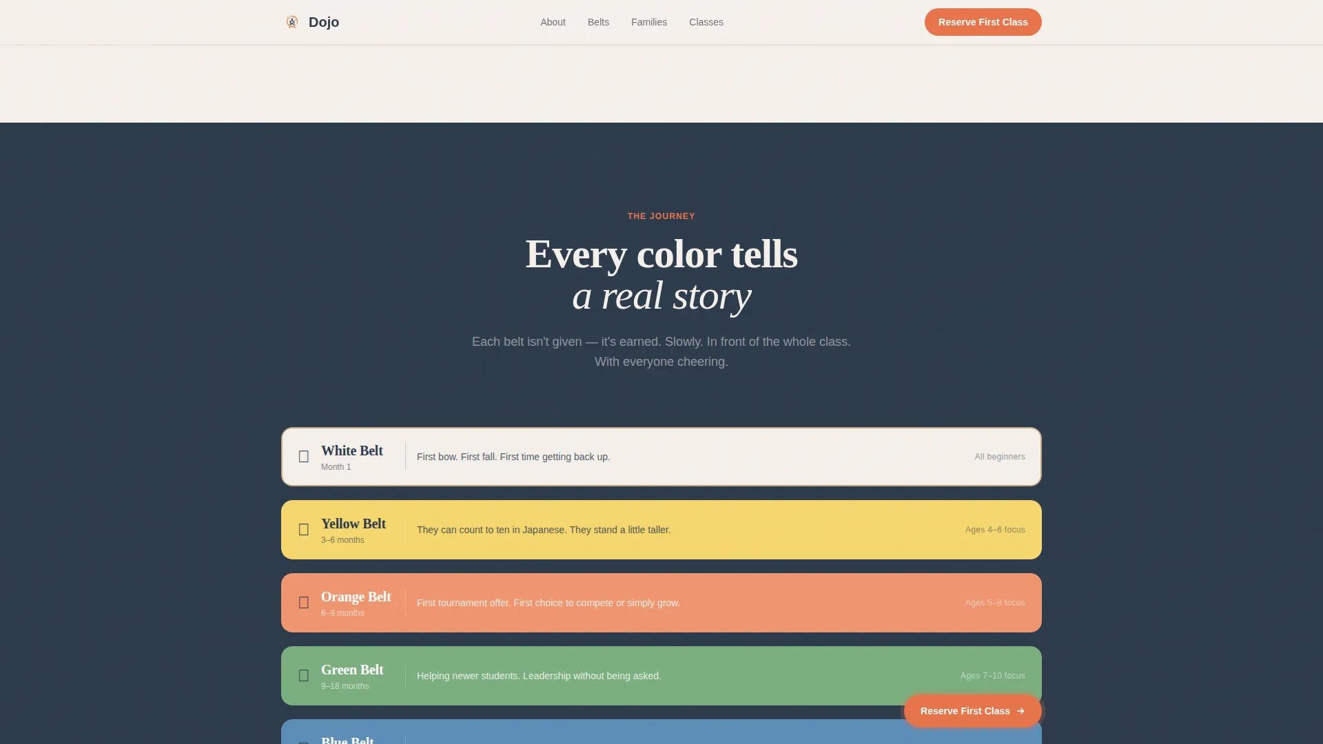 Kids Martial Arts Academy Landing Page Template