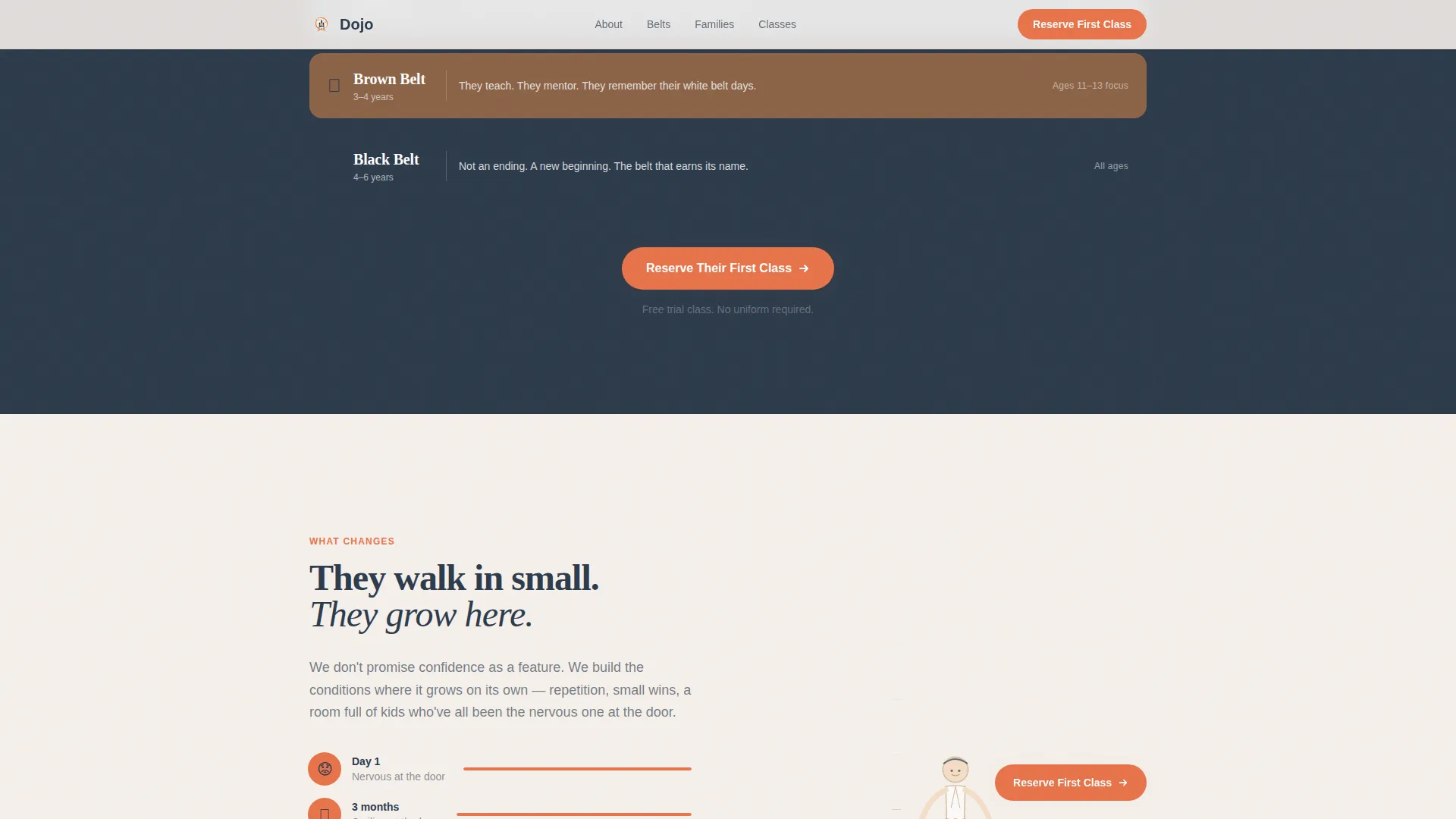 Kids Martial Arts Academy Landing Page Template