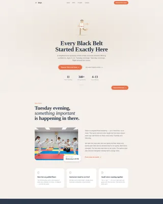 Kids Martial Arts Academy Landing Page Template