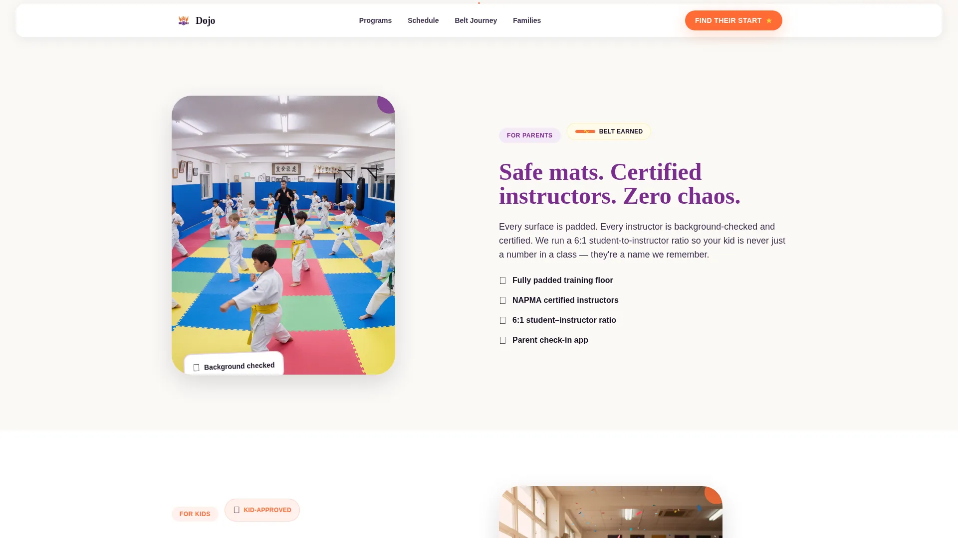 Kids Martial Arts After-School Landing Page Template