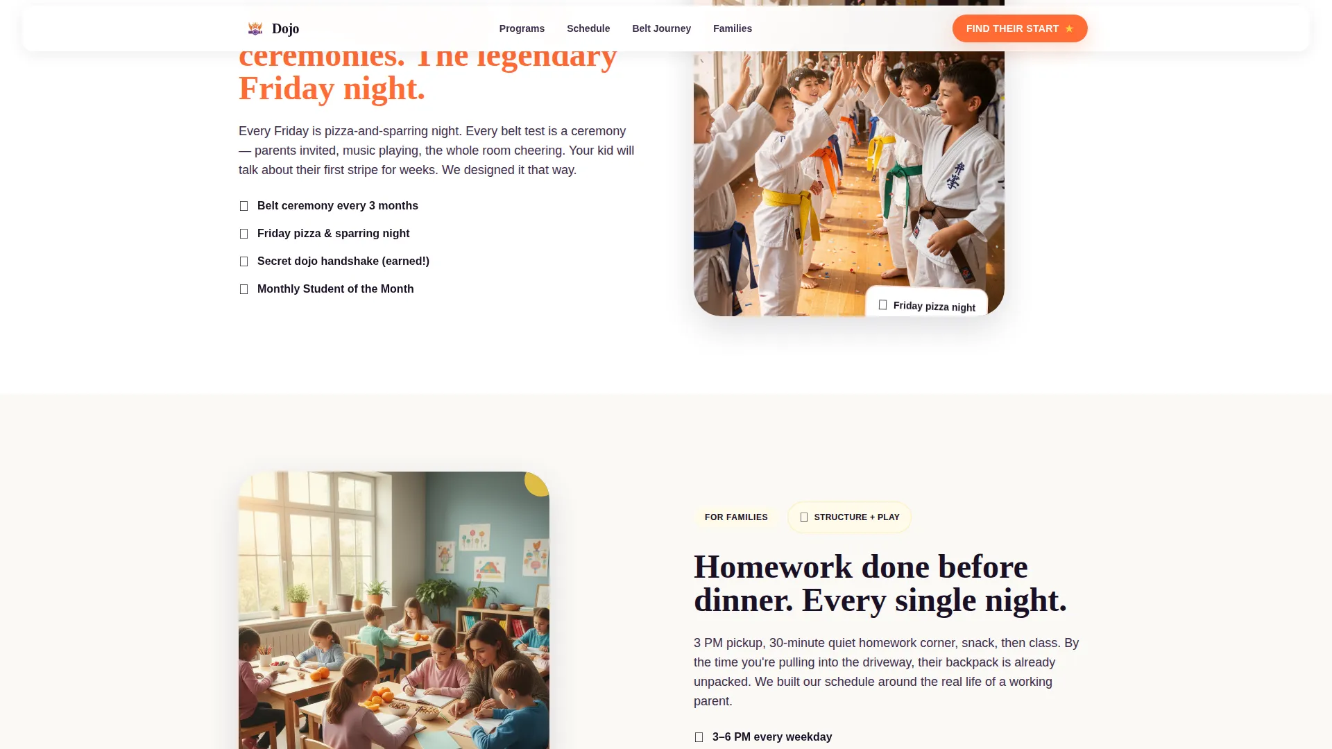 Kids Martial Arts After-School Landing Page Template