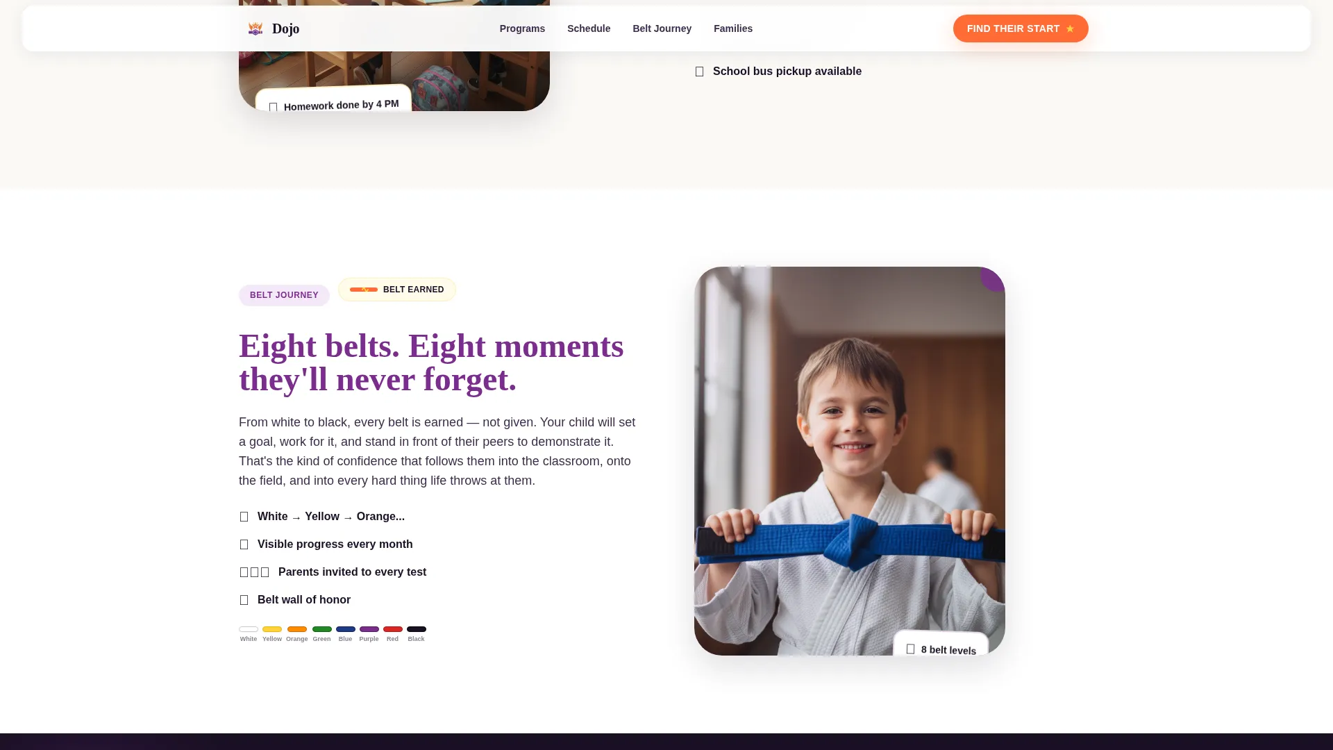 Kids Martial Arts After-School Landing Page Template