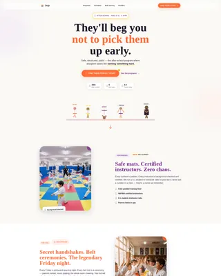 Kids Martial Arts After-School Landing Page Template