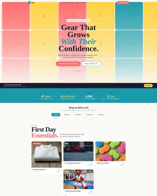 Kids Martial Arts Gear Landing Page Template
