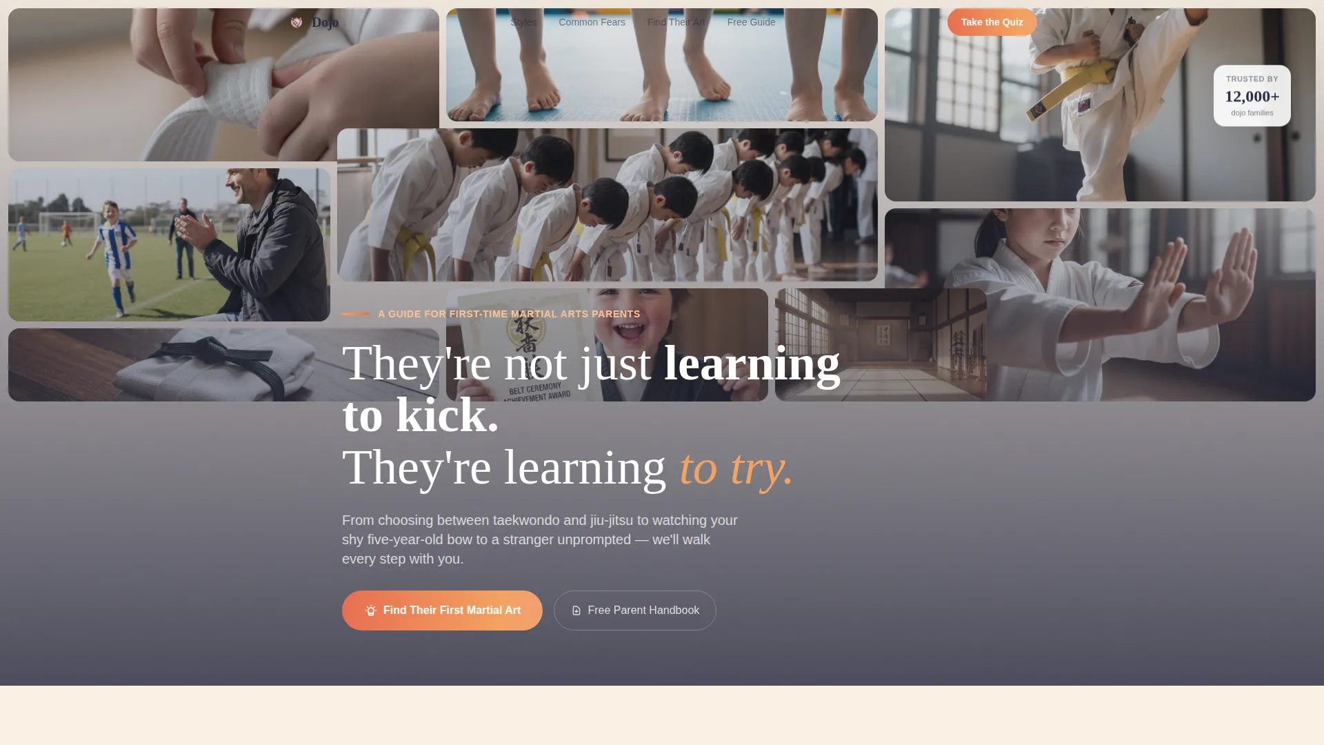 Kids Martial Arts Parent Resource Guide Landing Page
