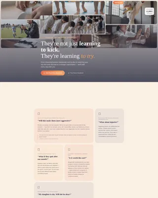 Kids Martial Arts Parent Resource Guide Landing Page
