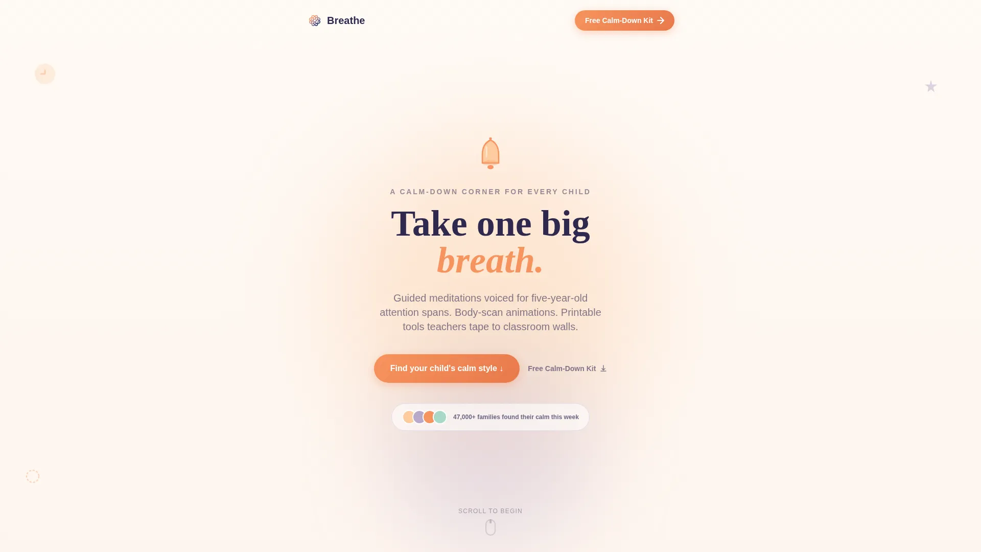 Kids Mindfulness Academy Landing Page Template