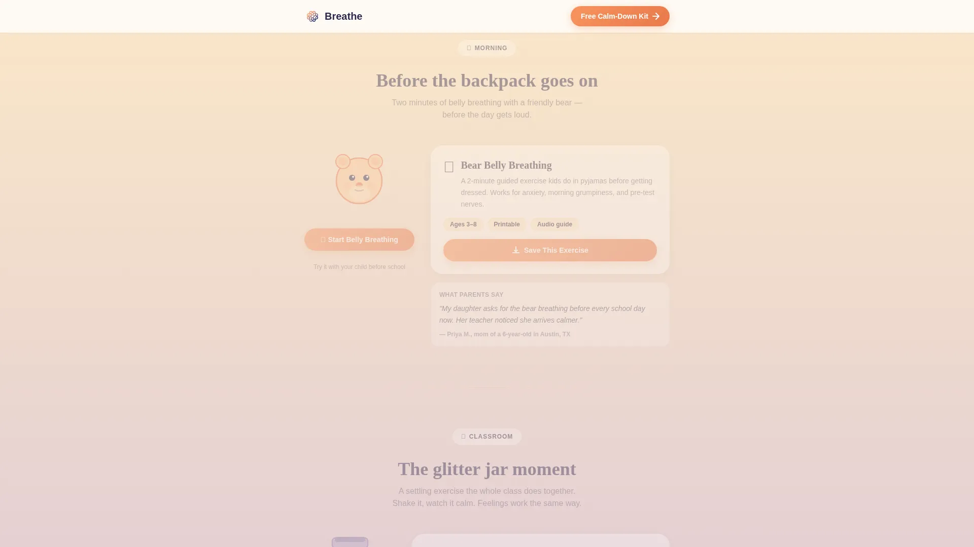Kids Mindfulness Academy Landing Page Template