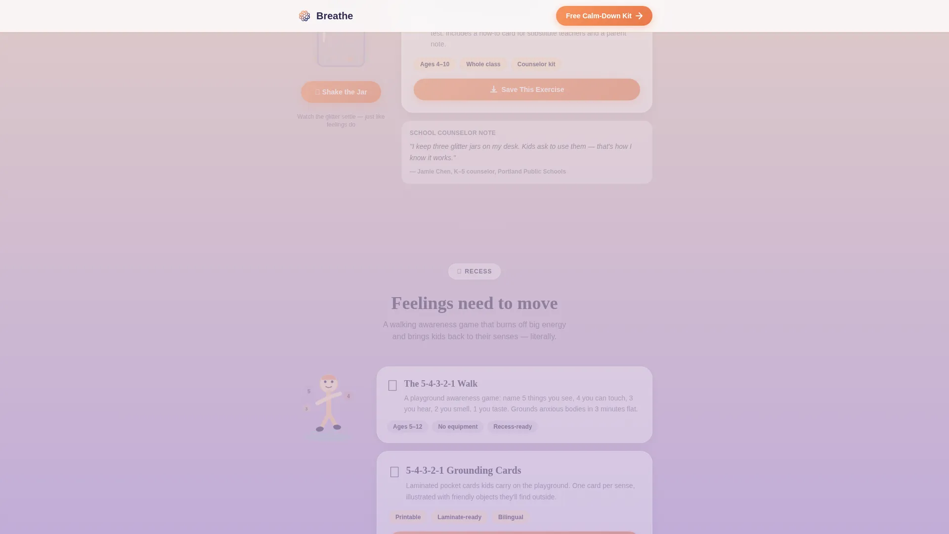 Kids Mindfulness Academy Landing Page Template