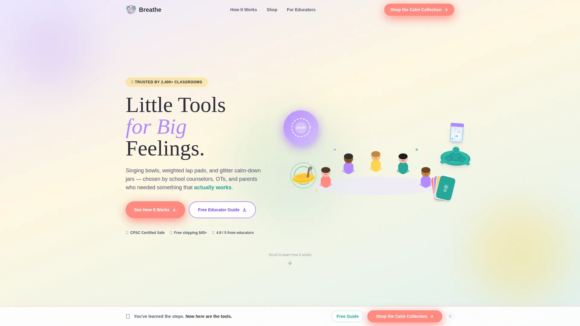 Kids Mindfulness Gear Landing Page Template