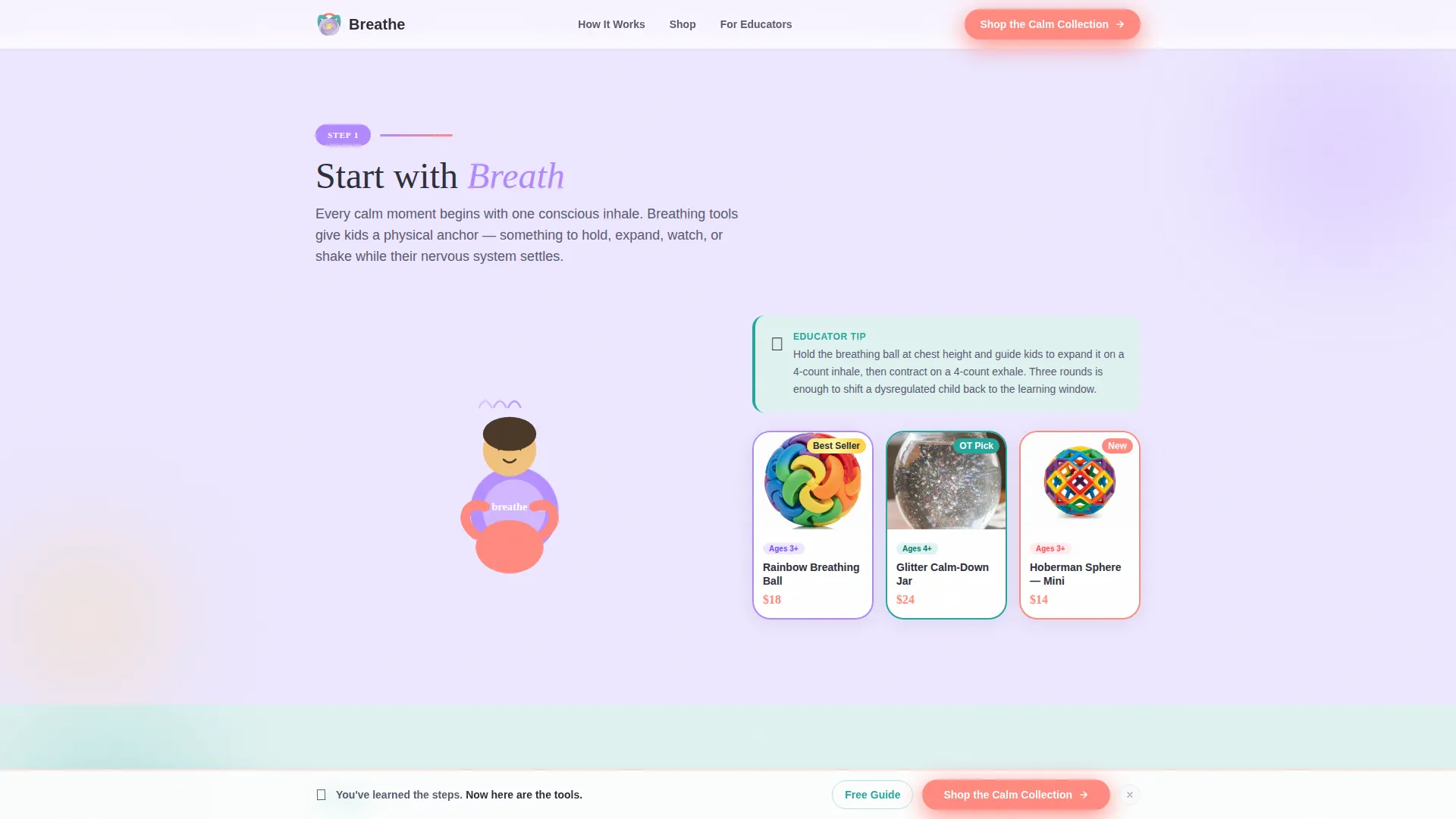 Kids Mindfulness Gear Landing Page Template