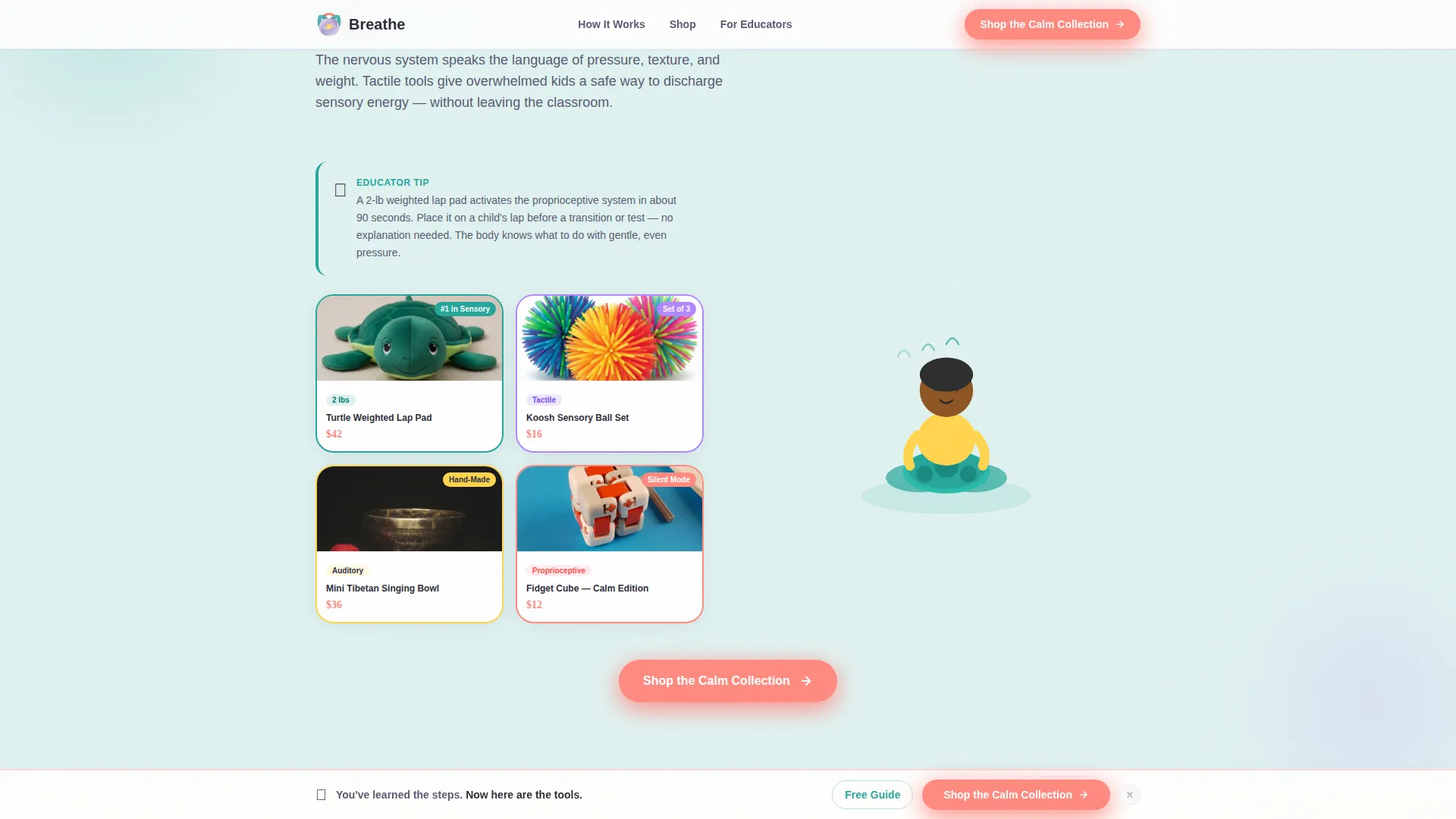 Kids Mindfulness Gear Landing Page Template