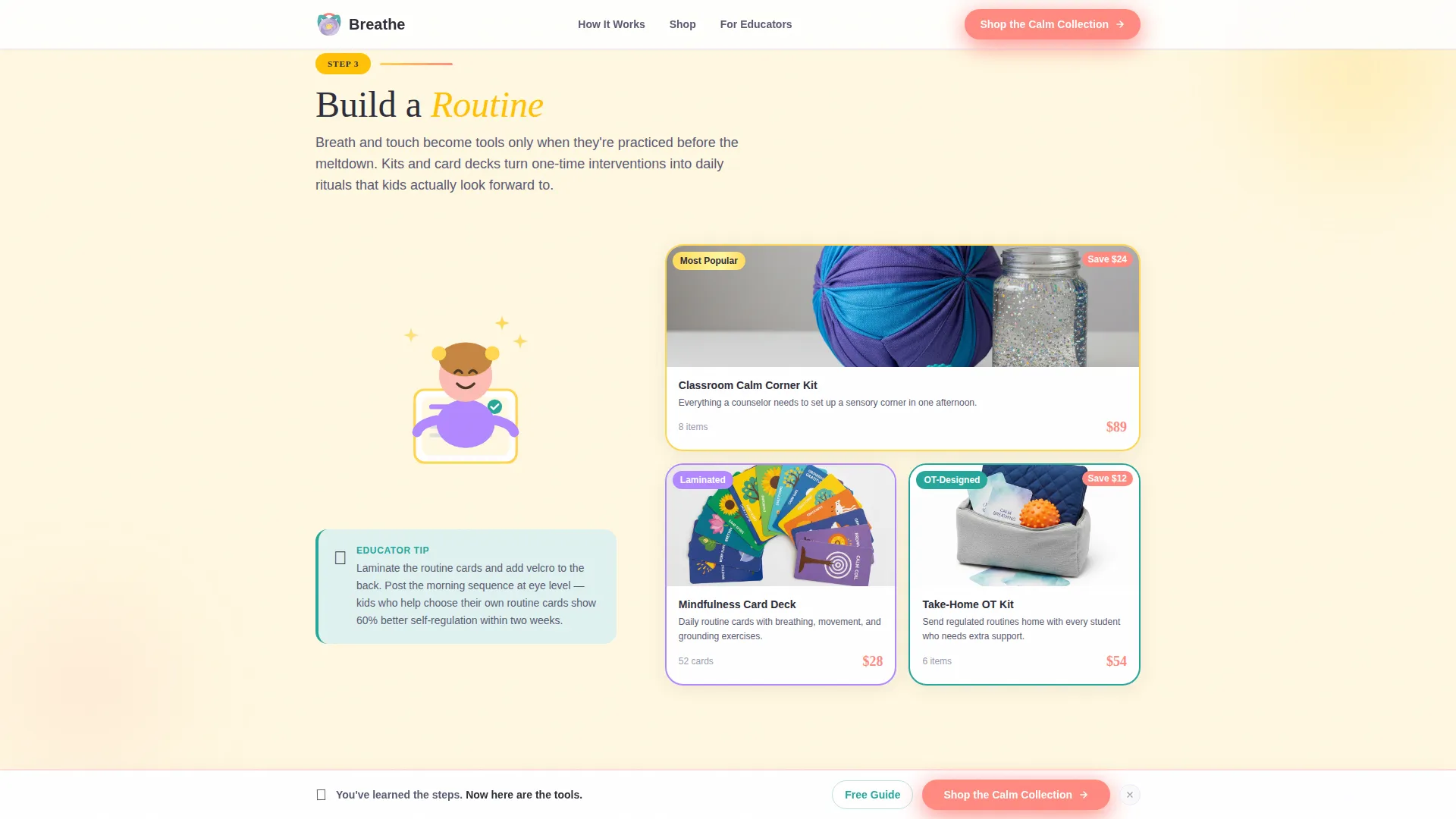 Kids Mindfulness Gear Landing Page Template