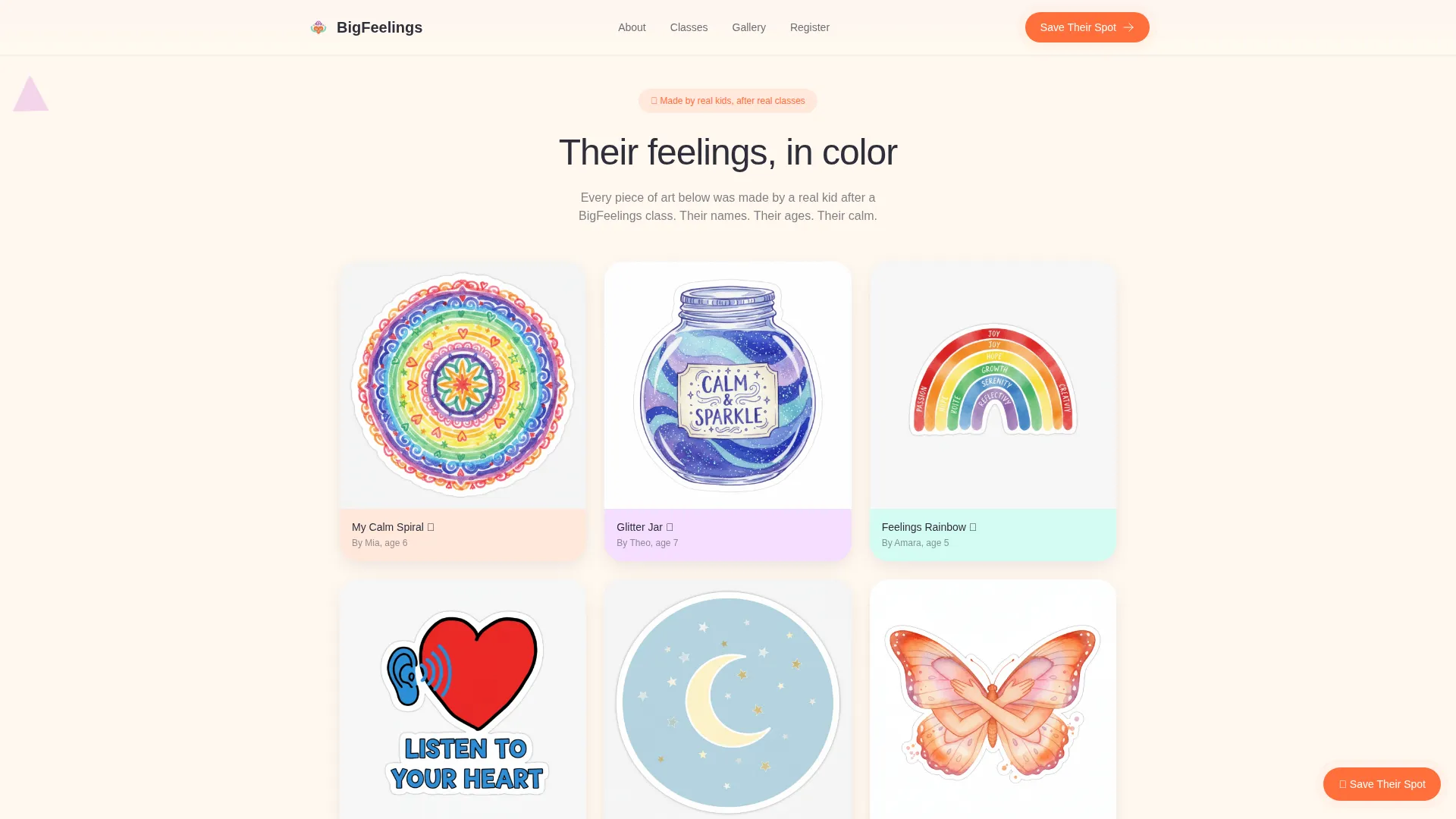 Kids Mindfulness Online Class Landing Page Template