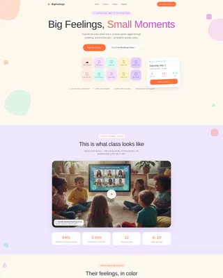 Kids Mindfulness Online Class Landing Page Template
