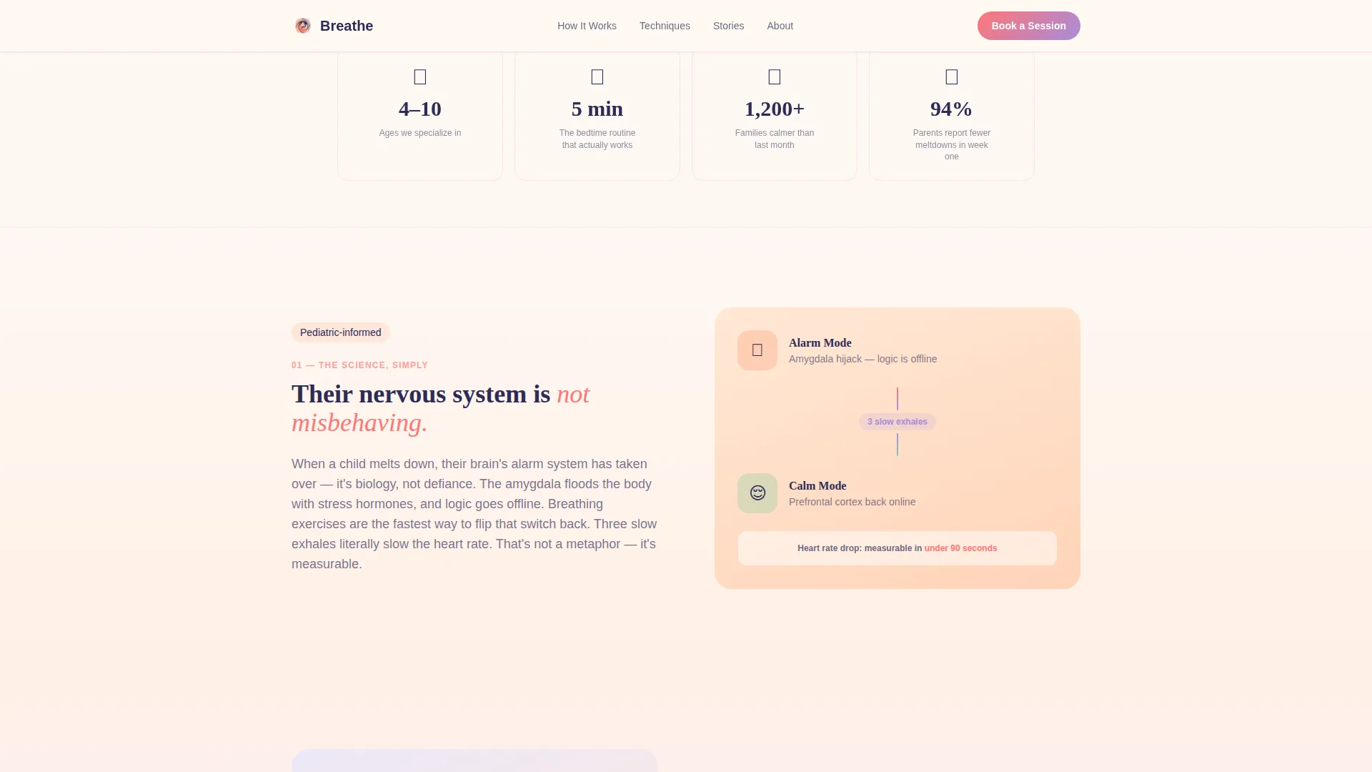 Calming Kids Mindfulness Landing Page Template
