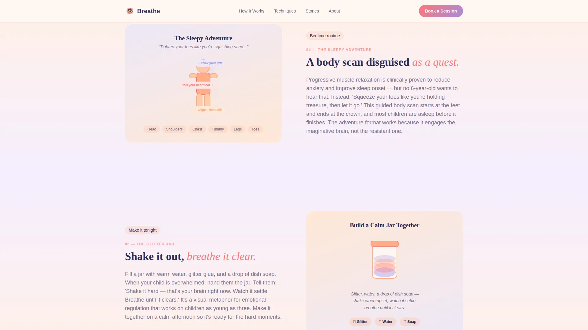 Calming Kids Mindfulness Landing Page Template