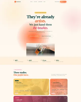 Kids Painting & Drawing Academy Landing Page