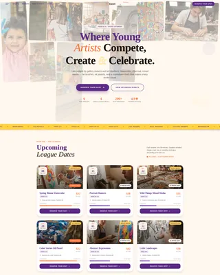 Kids Art Competition League Landing Page Template