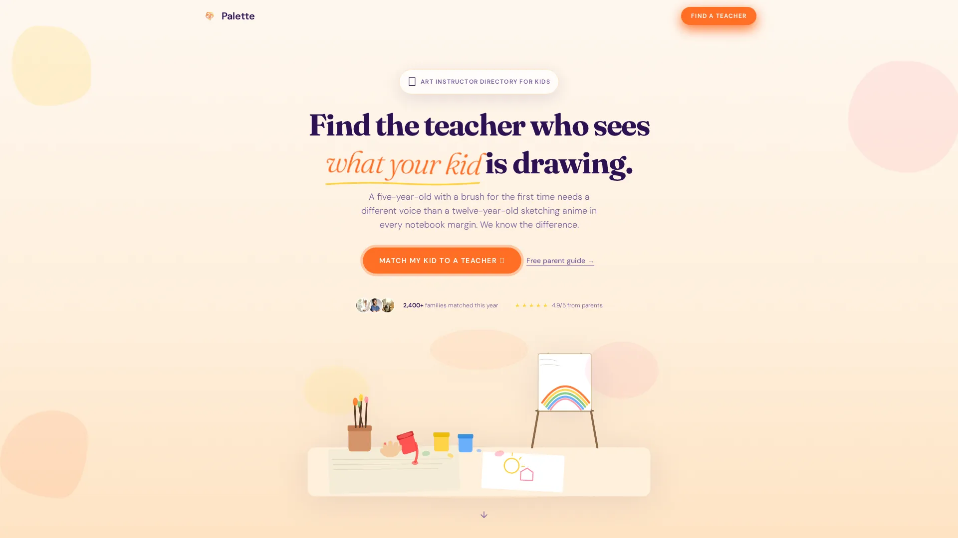 Kids Art Instructor Directory Landing Page Template