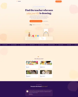 Kids Art Instructor Directory Landing Page Template