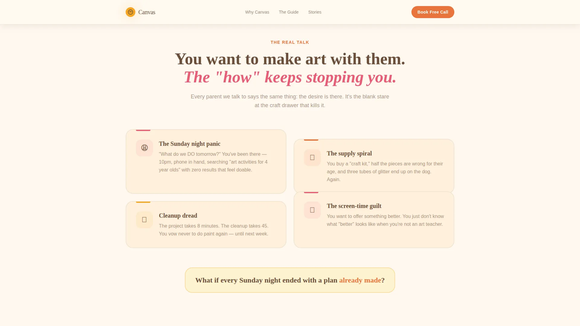 Kids Art Landing Page Template for Parent Guides
