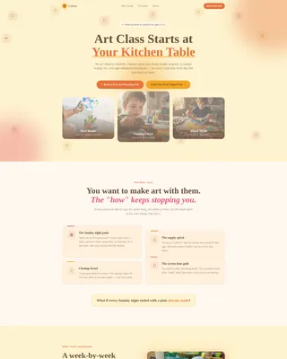 Kids Art Landing Page Template for Parent Guides