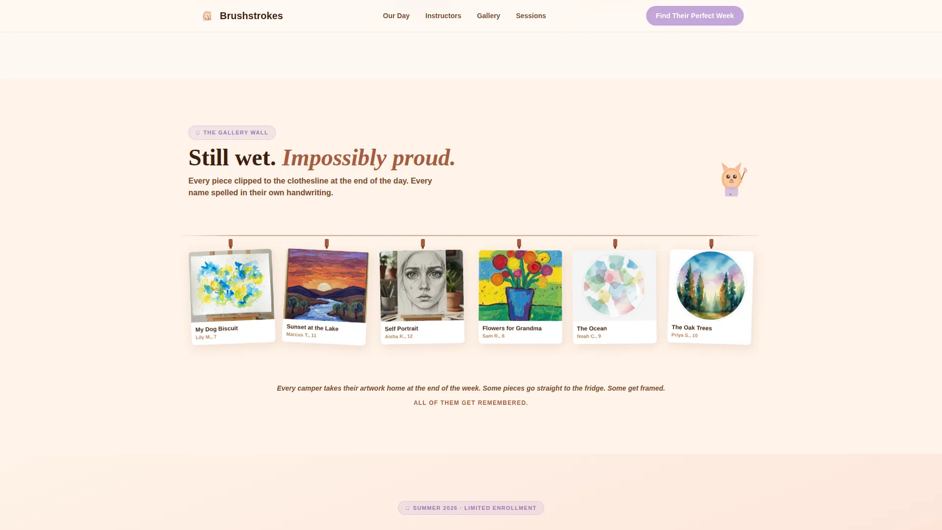 Kids Art Camp Landing Page Template