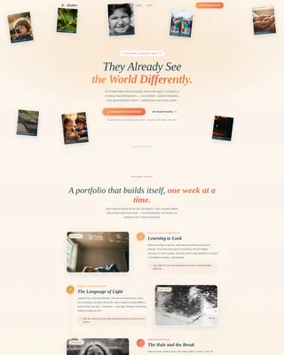 Kids Photography After-School Program Landing Page