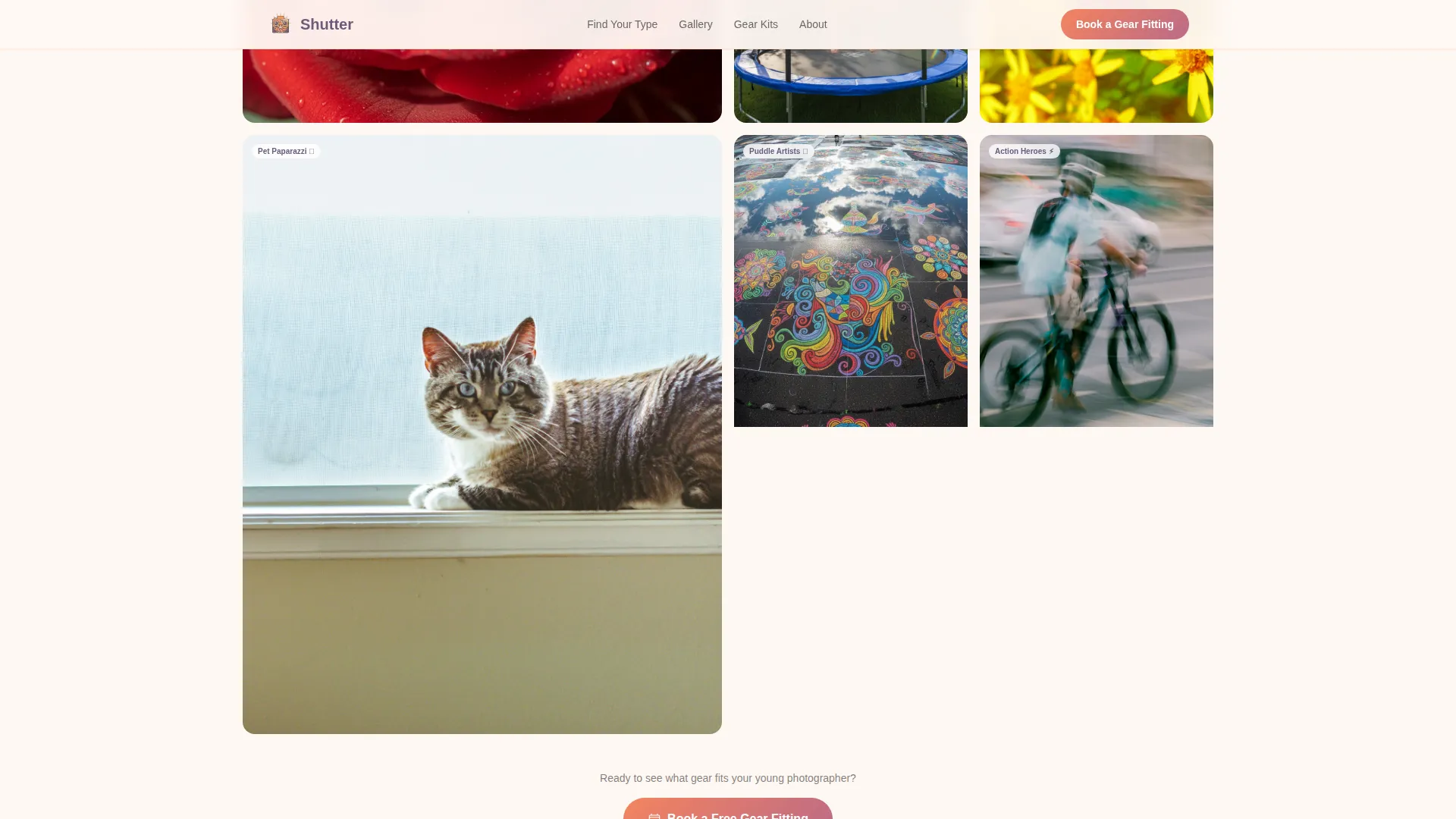Kids Photography Gear Store Landing Page Template