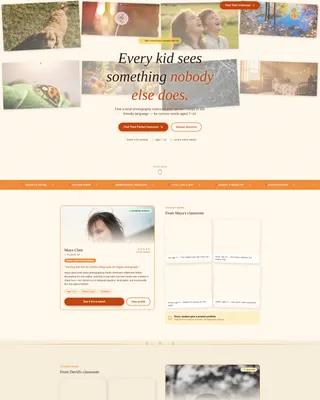 Kids Photography Instructor Directory Landing Page