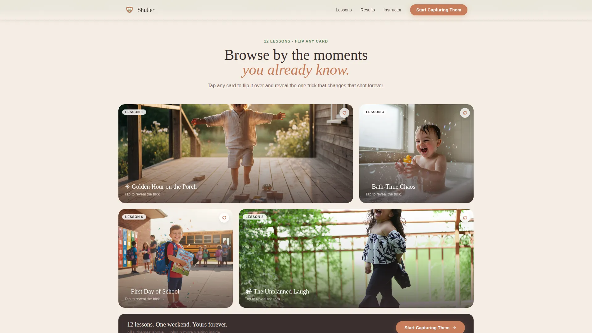 Phone Photography Landing Page for Parent Courses