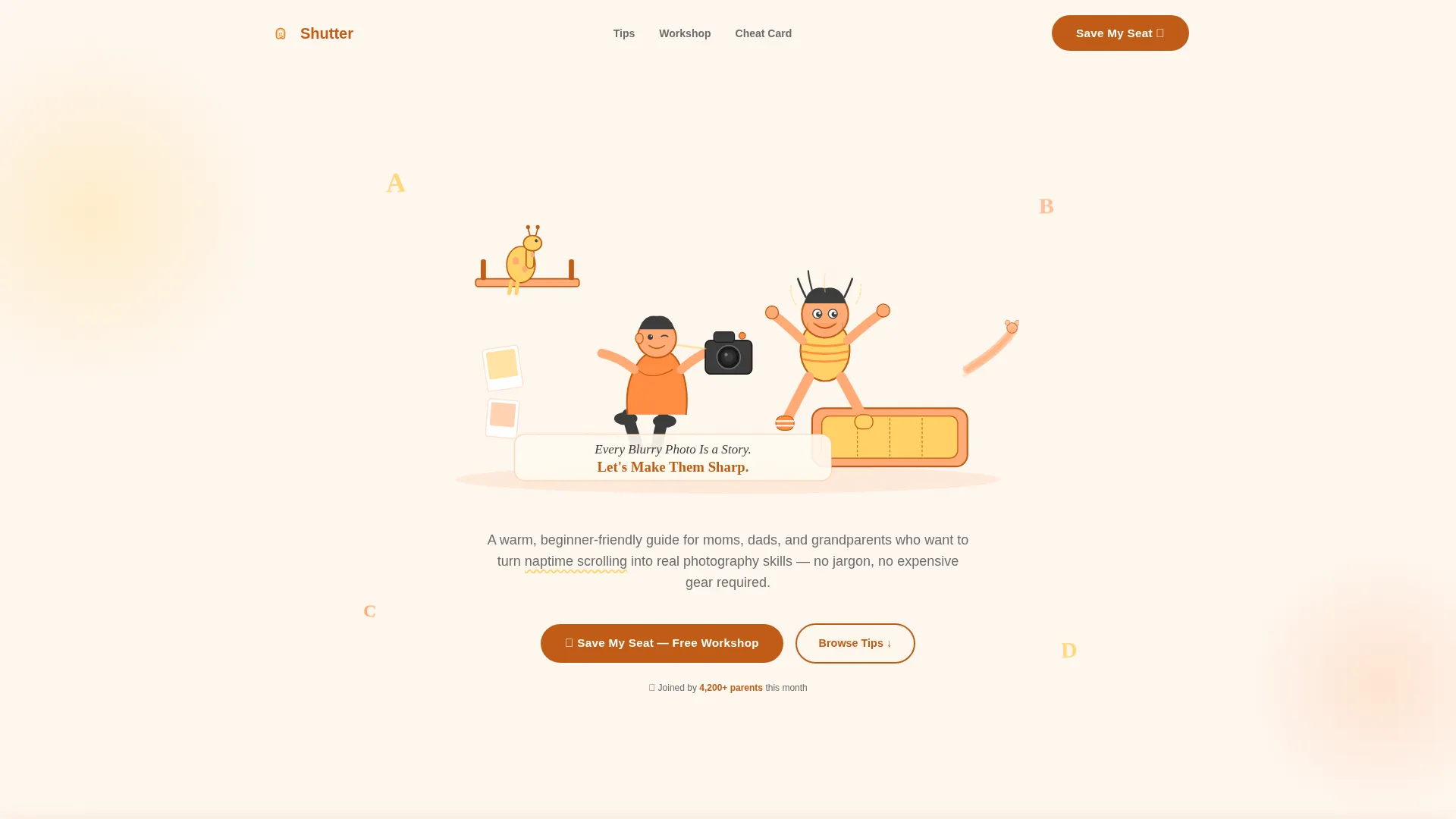 Kids Photography Parent Resource Landing Page