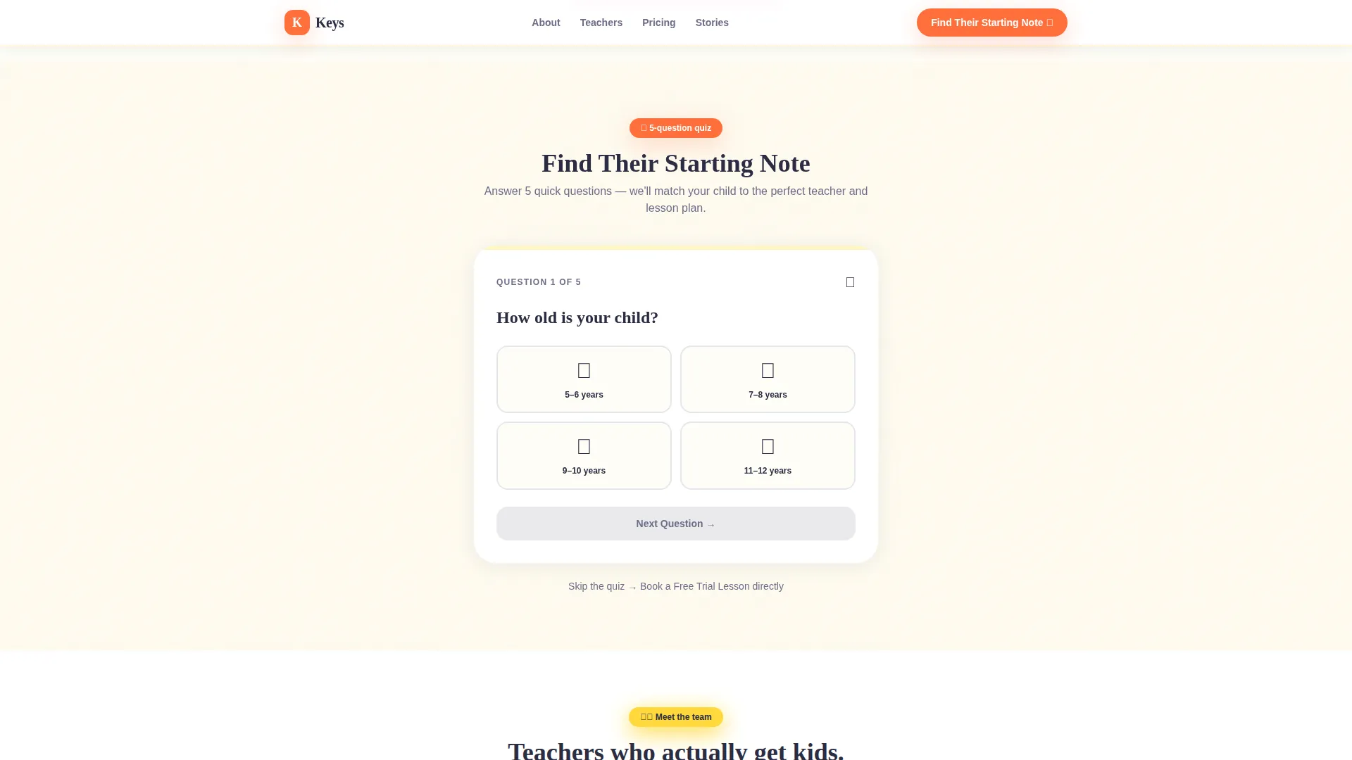 Playful Kids Piano Academy Landing Page Template