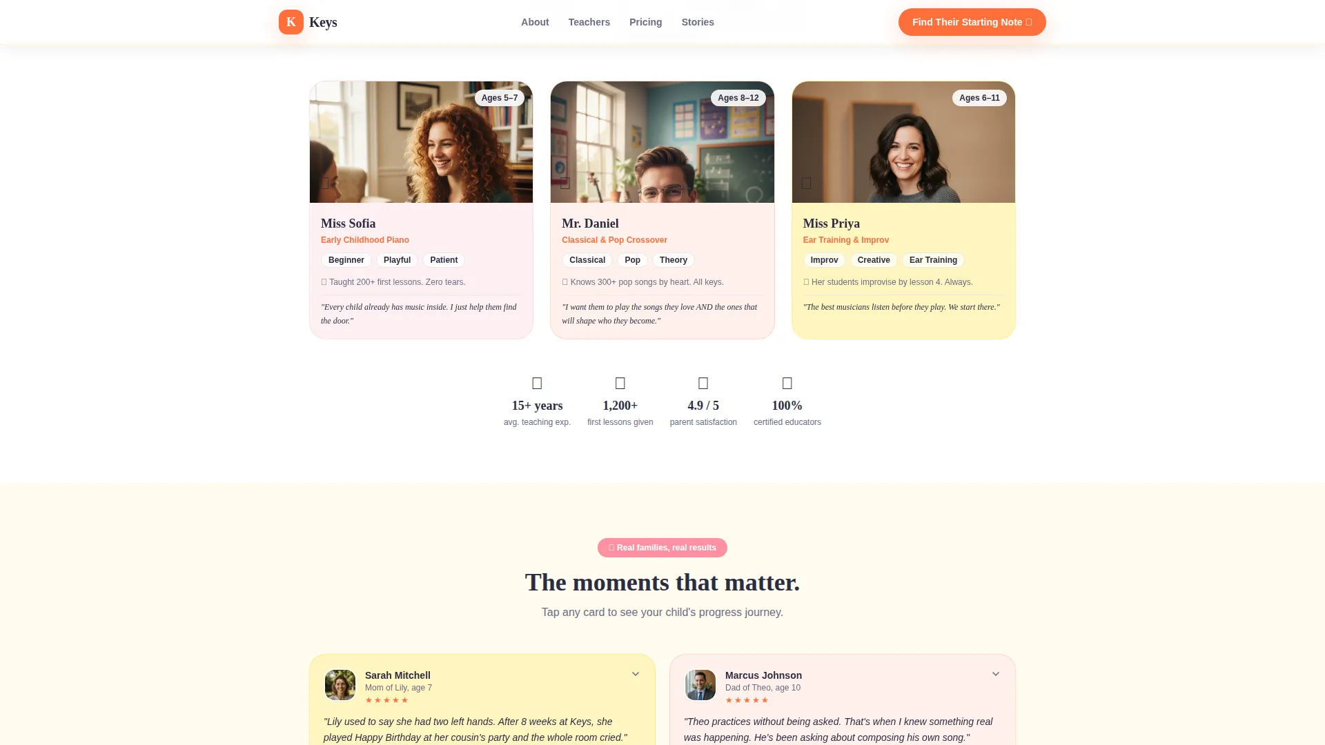Playful Kids Piano Academy Landing Page Template
