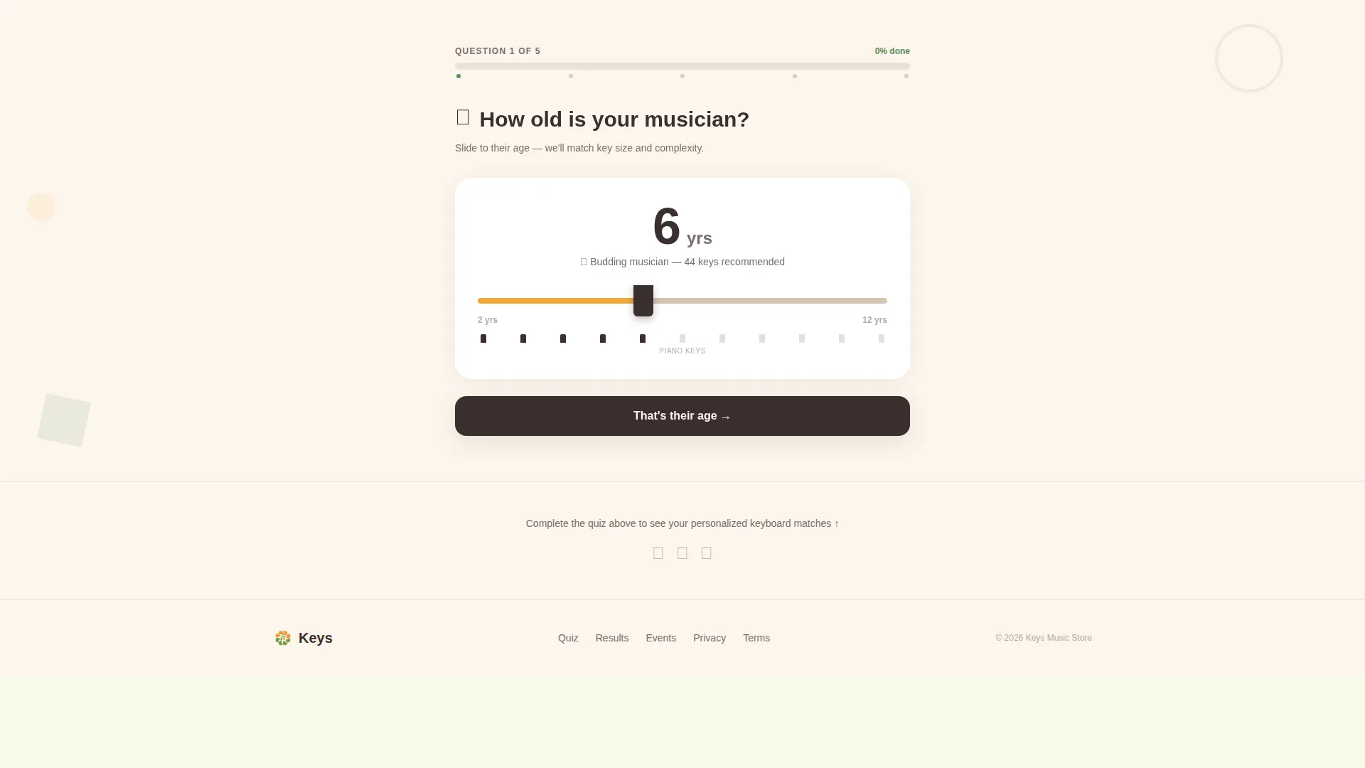 Kids Keyboard & Piano Gear Landing Page Template