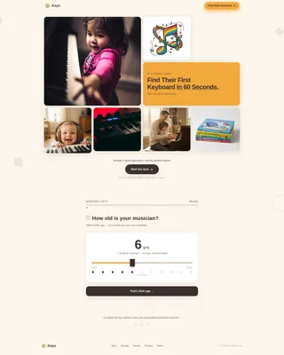 Kids Keyboard & Piano Gear Landing Page Template