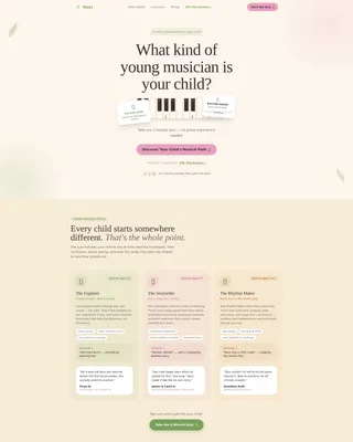 Kids Piano & Keyboard Online Class Landing Page Template