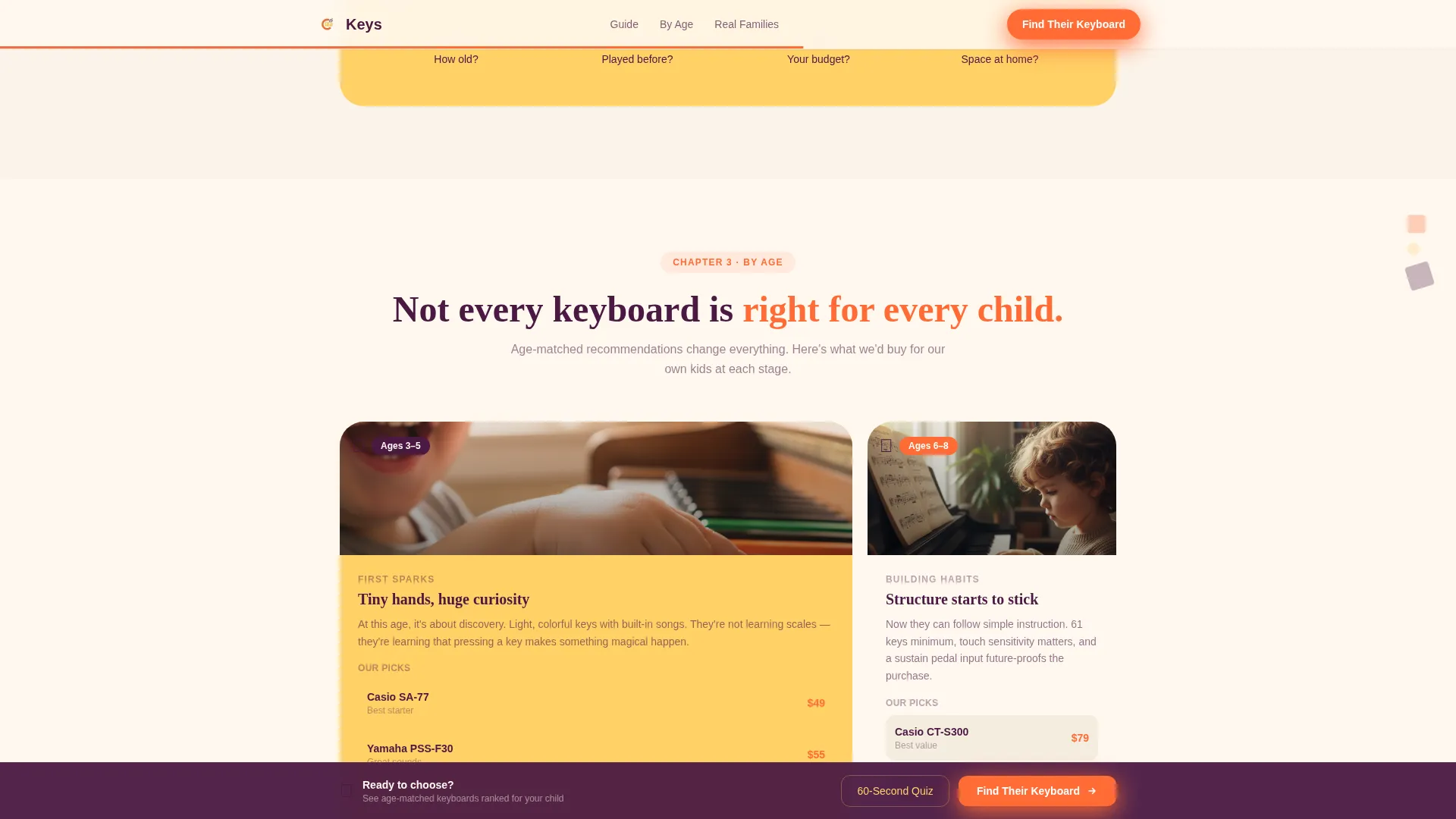 Kids Piano & Keyboard Parent Resource Landing Page
