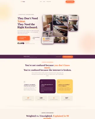 Kids Piano & Keyboard Parent Resource Landing Page
