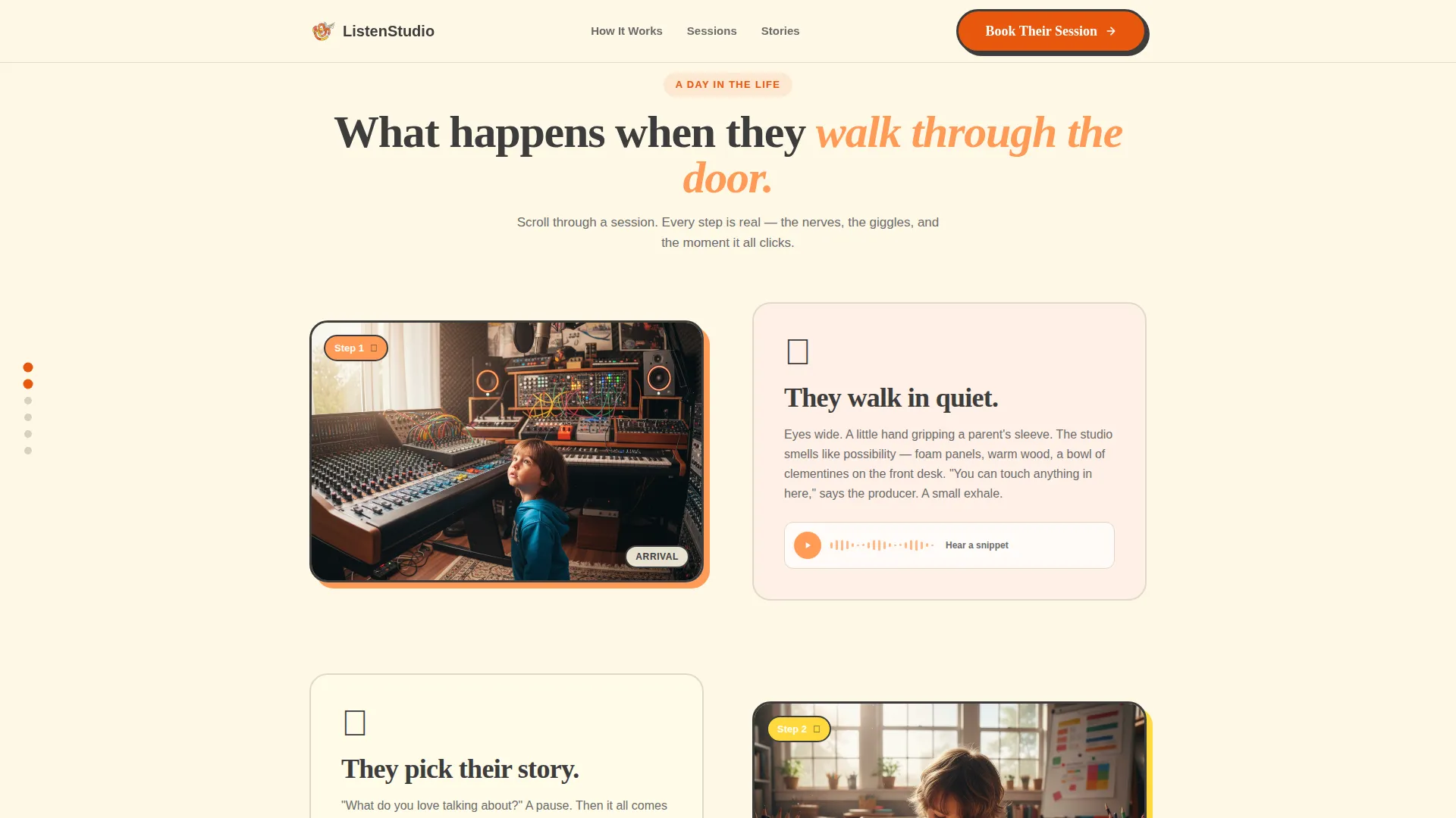 Kids Podcast Studio Booking Landing Page Template