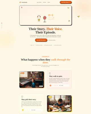 Kids Podcast Studio Booking Landing Page Template