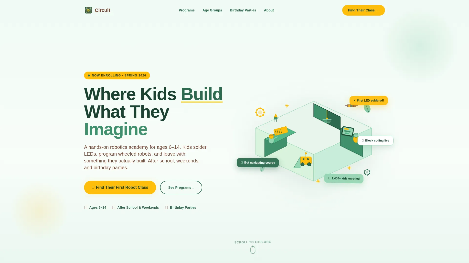 Kids Robotics Academy Landing Page Template