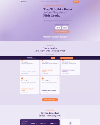 Kids Robotics After-School Program Landing Page