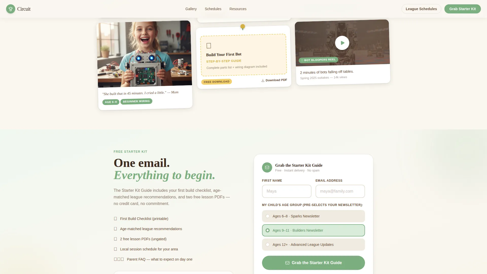 Kids Robotics League Landing Page Template