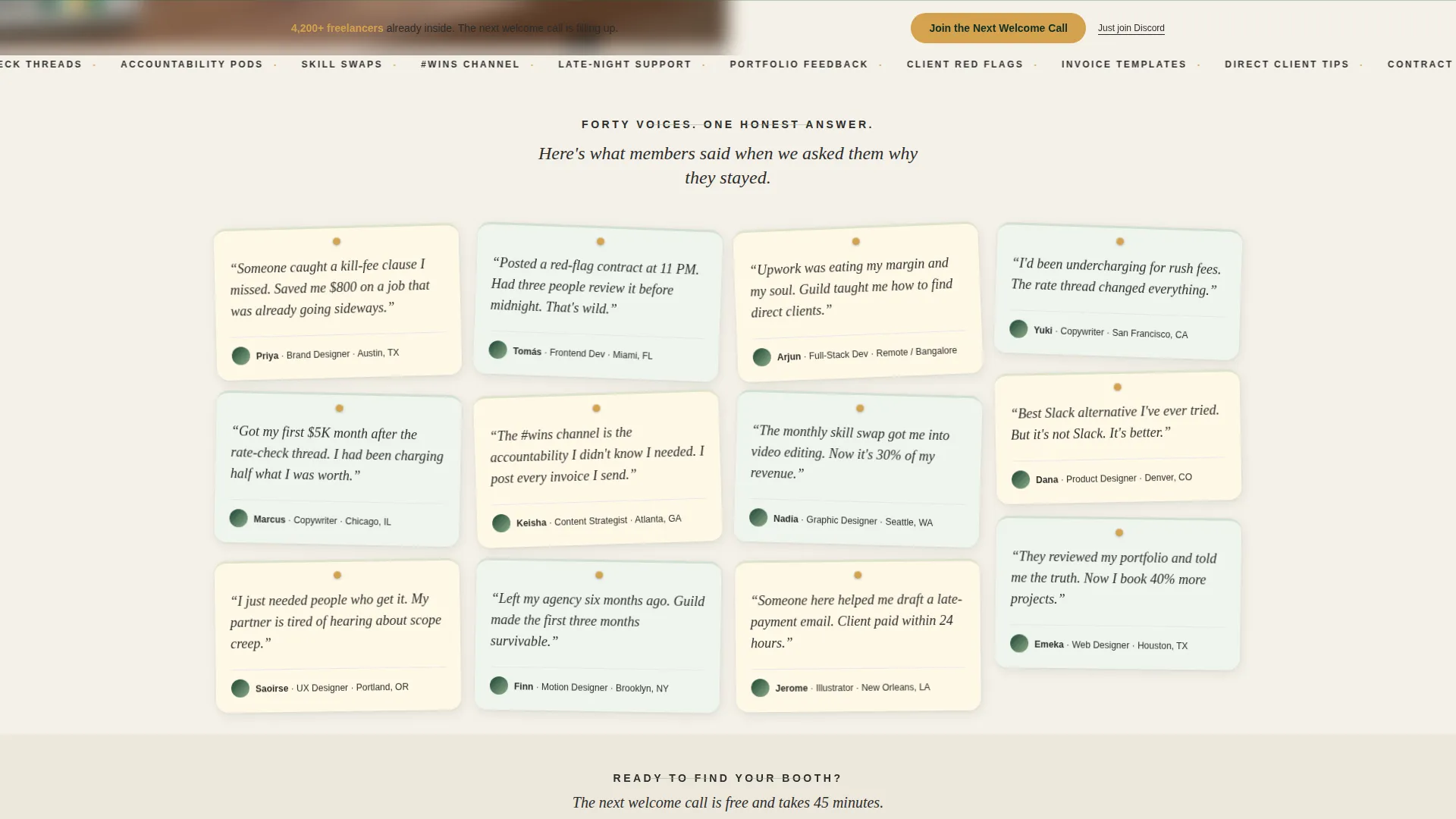 Specialist Freelancers Community Reviews & Social Proof Website Template