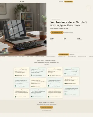 Specialist Freelancers Community Reviews & Social Proof Website Template
