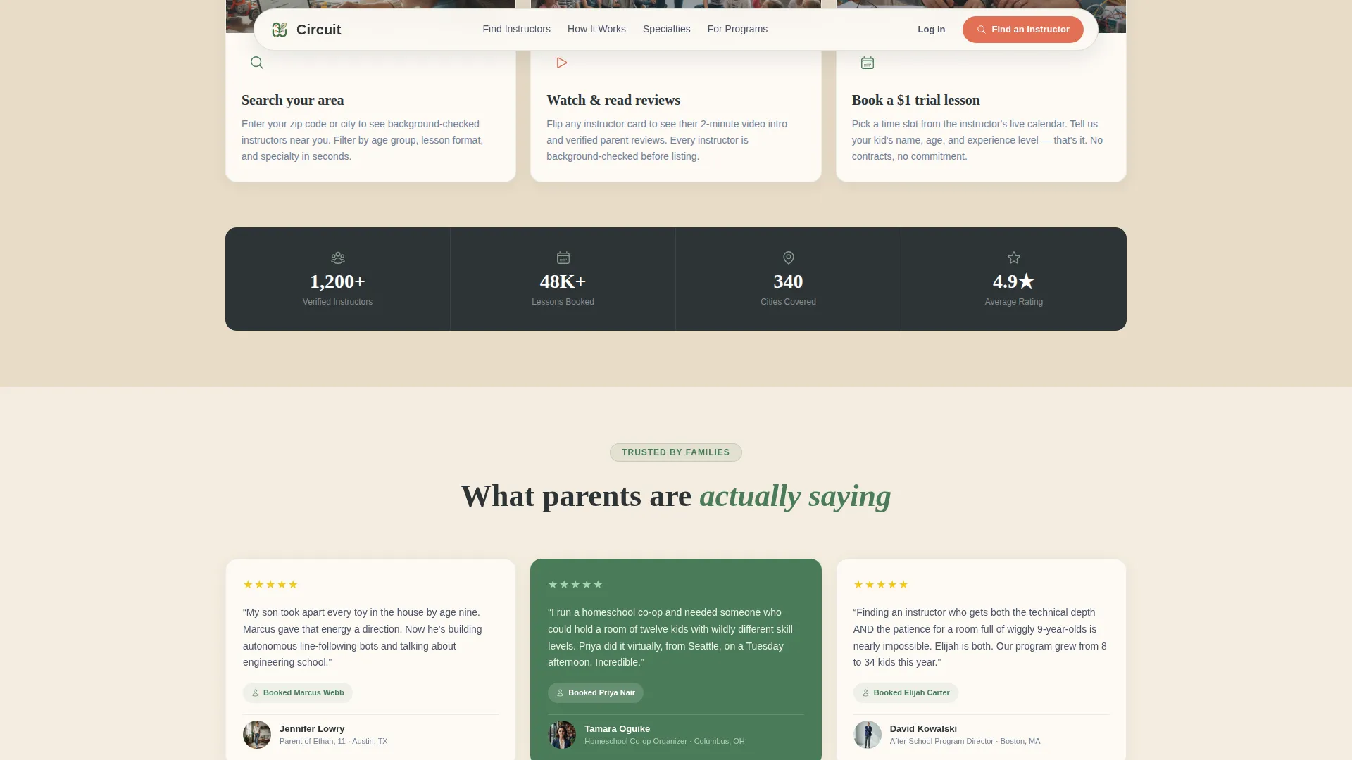 Kids Robotics Instructor Directory Landing Page