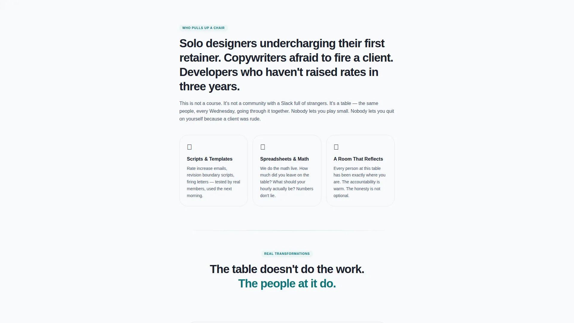 Freelancers Community Pricing & Packages Website Template